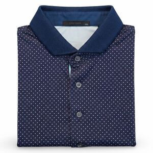 Greyson Starling Golf Polo Shirt Men's XXL Navy Blue Micro Dot 3-Button